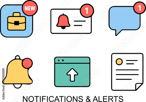 Parental Control & Teen Screen Outline Icons – Screen Timer, App Lock, Age Limit, Digital Break