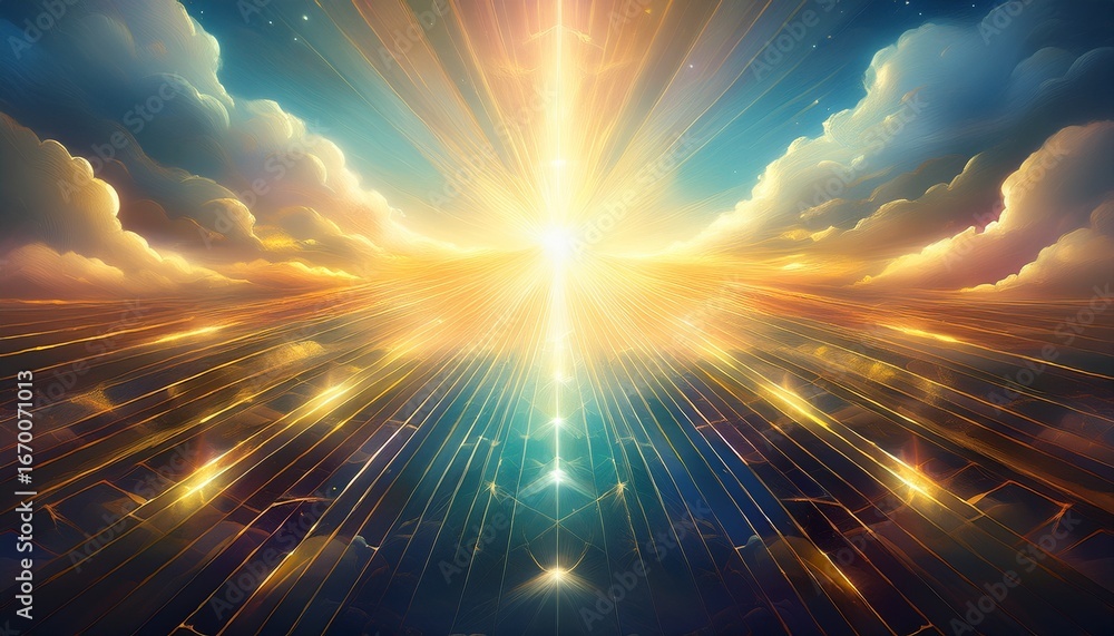 Fototapeta premium abstract heavenly background light from heaven revelation concept