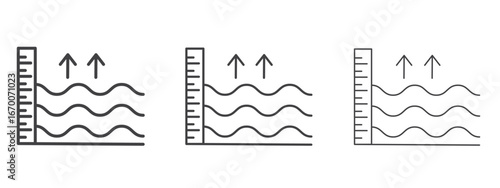 sea level icon design, suitable for web, infographics, interface and apps.