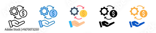 Money Management multiple style icons set design vector illustration. 