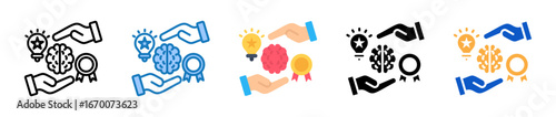 Intangible Asset multiple style icons set design vector illustration. 