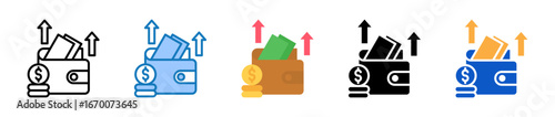 Expenses multiple style icons set design vector illustration. 