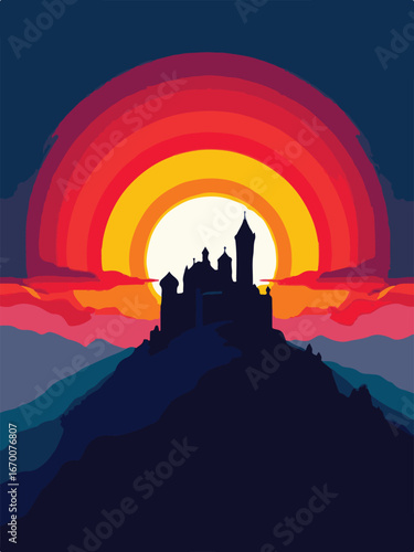 castle in the sunset
