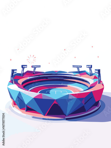 Futuristic Colorful Sports Stadium