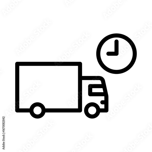 Pending delivery outline icon. delay shipment black line illustration.