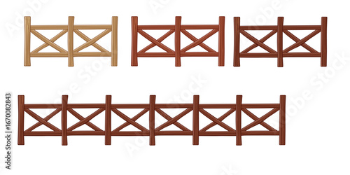 Brown wooden privacy fence panel with vertical planks and posts. Solid construction for backyard security and property boundaries. Traditional timber fencing design. Vector illustration isolated