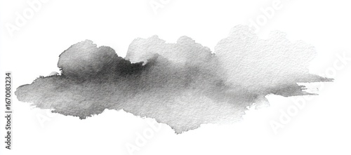Soft, gray watercolor blot