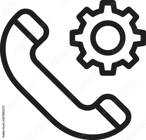 Phone service support icon, customer care symbol, technical assistance illustration, call center vector, communication help design, hotline technology concept, repair