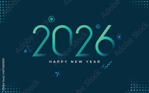Happy new year 2026 celebration - best wishes 2026 - vector for poster, banner, greeting and new year 2026	
