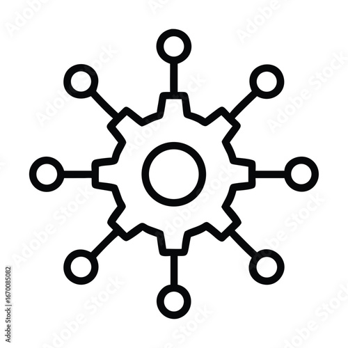 Nanotechnology gear structure icon outline nanotechnology gear structure