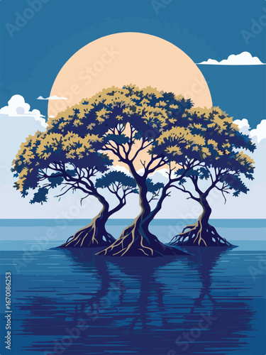 Mangrove Trees at Sunset