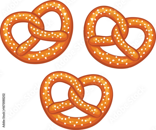Golden baked pretzels ready for oktoberfest celebration and snacking vector