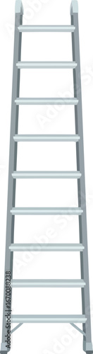 Modern aluminum extension ladder for construction safety and home improvement projects vector