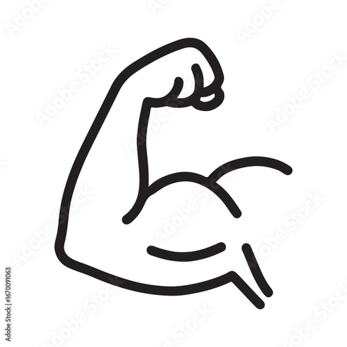 Black vector illustration of a cartoon silhouette of a tap and hammer Strong flexing arm muscle design 
