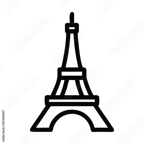 Eiffel tower symbol on a white background 