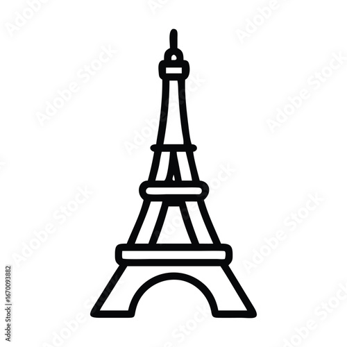 Eiffel tower symbol on a white background 