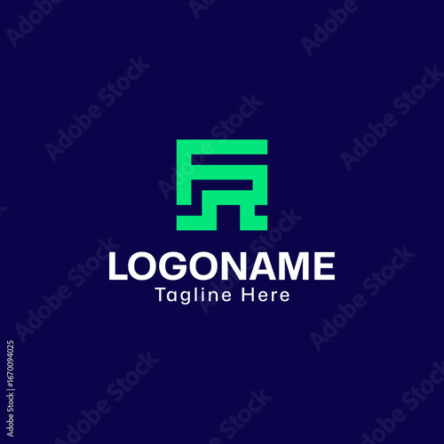 Modern geometric letter logo design abstract branding identity concept