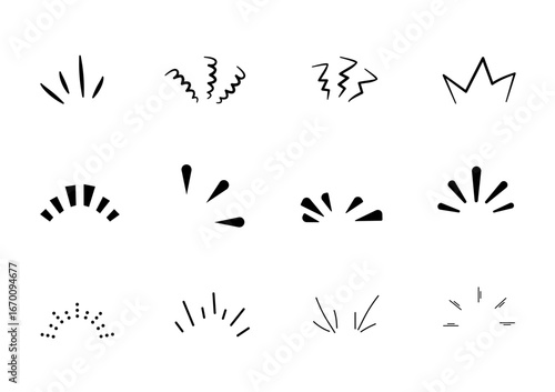 Drawings doodle set illustrations lines showing concentrated lines awareness inspiration
