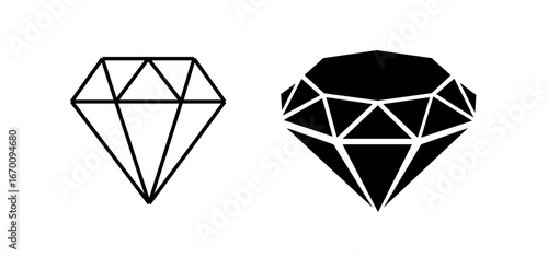 diamond icon set. diamond gemstone sign. gem vector symbol. gemstone symbol. royal diamond icon. diamond icon for games and website. vector illustration on transparent background