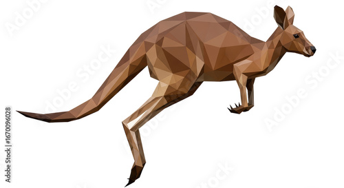 Isolated Low Poly Kangaroo