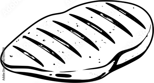 Grilled chicken icon vector set