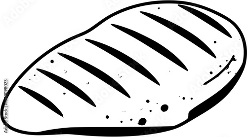 Grilled chicken icon vector set