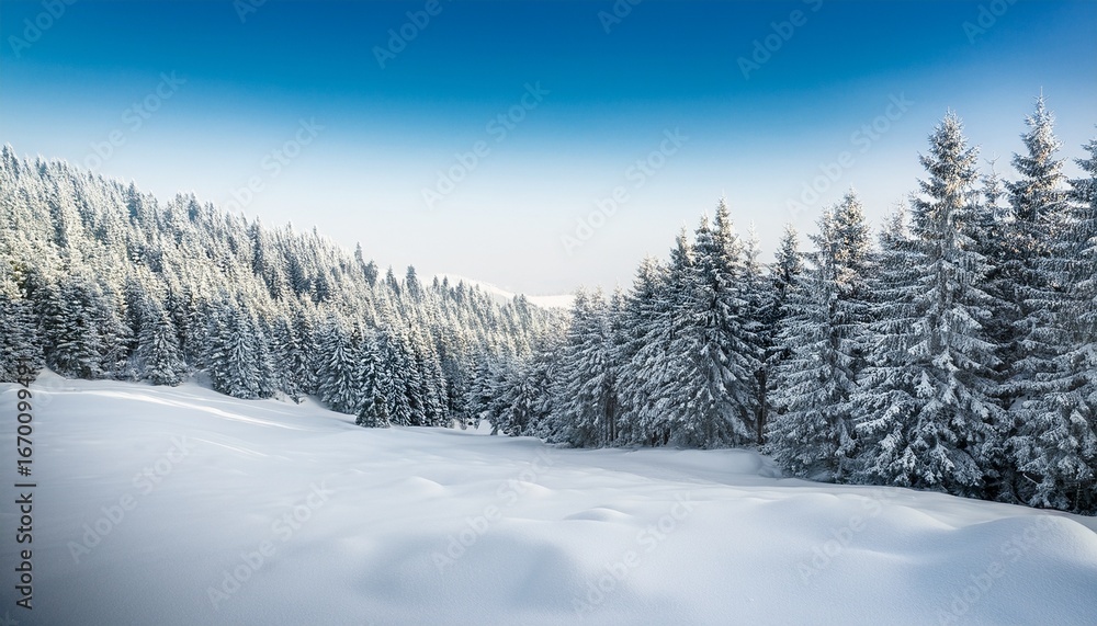 Fototapeta premium snow landscape on white background for winter designs