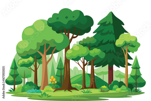 Green forest with trees
