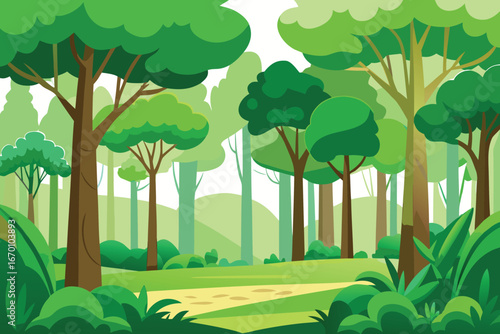 Green forest with trees