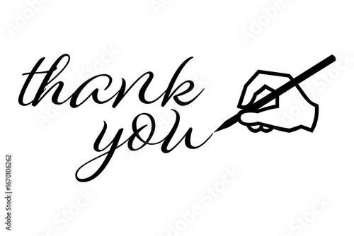 thank you - 手書き風の筆記体で書いたThank You（ありがとう）の文字（カリグラフィー）
