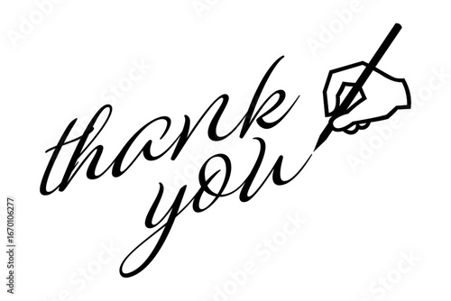 thank you - 手書き風の筆記体で書いたThank You（ありがとう）の文字（カリグラフィー）
