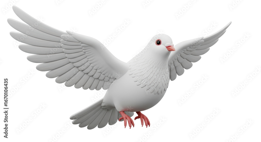 Fototapeta premium Isolated White Dove Flying