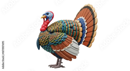 Isolated Colorful Turkey