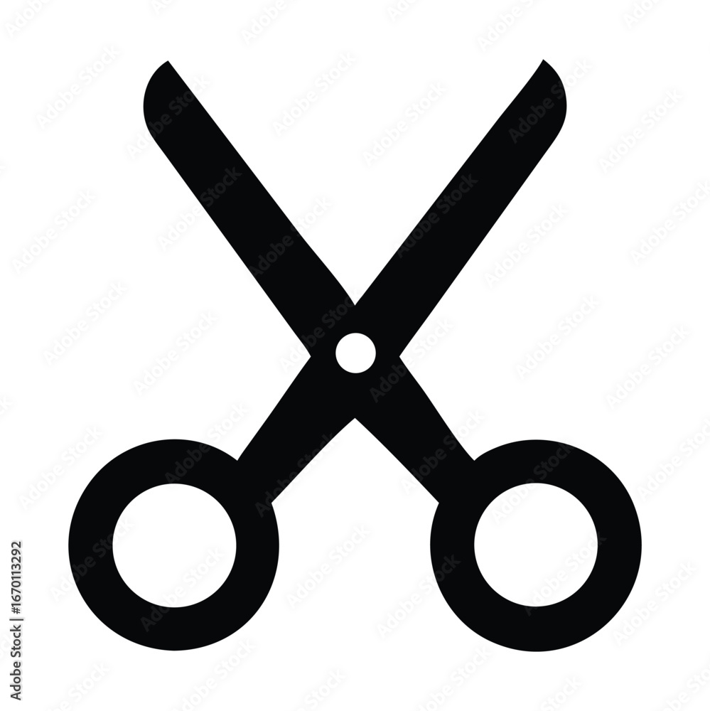 Fototapeta premium Scessor solid glyph vector illustration 