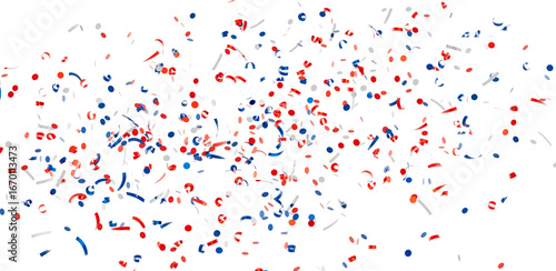 Wallpaper Mural Falling confetti, red, white, and blue, perfect for celebratory backgrounds.  Ideal for Independence Day, parties, and events. Torontodigital.ca