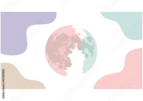 Stylized crescent moon on a light blue background, vector illustration 
