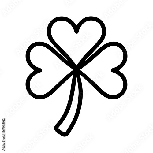 Clover leaf good luck symbol icon with transparent background lucky plant illustration
