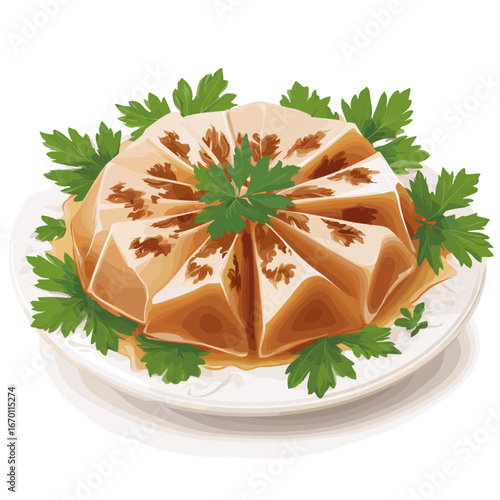 Jellied Moose Nose Platter with Parsley Garnish