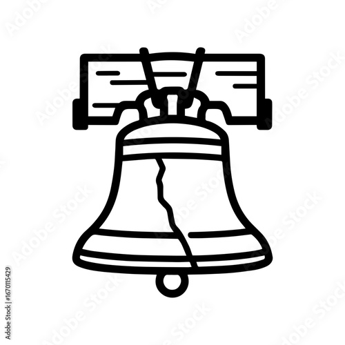 Liberty Bell icon with transparent background historical landmark illustration
