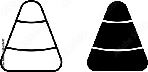 Iconic candy corn outlines and solid shapes for festive Halloween designs and seasonal decorations