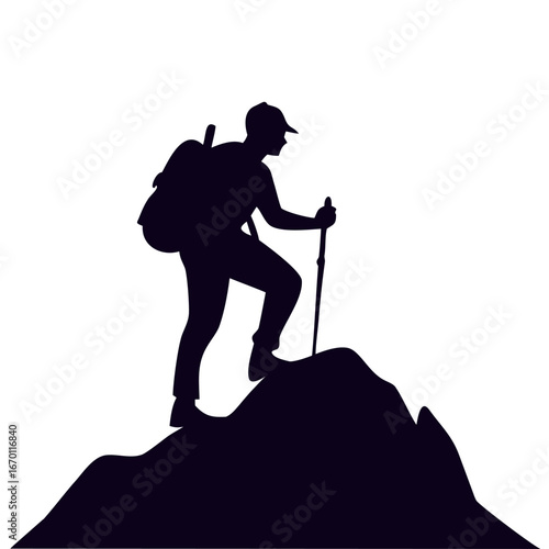 Mountain Climber Silhouette Art 