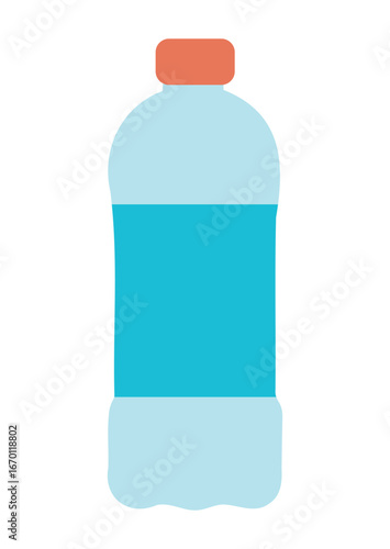 Water bottle flat icon vector illustration,Plastic bottle with drinking water isolated on white