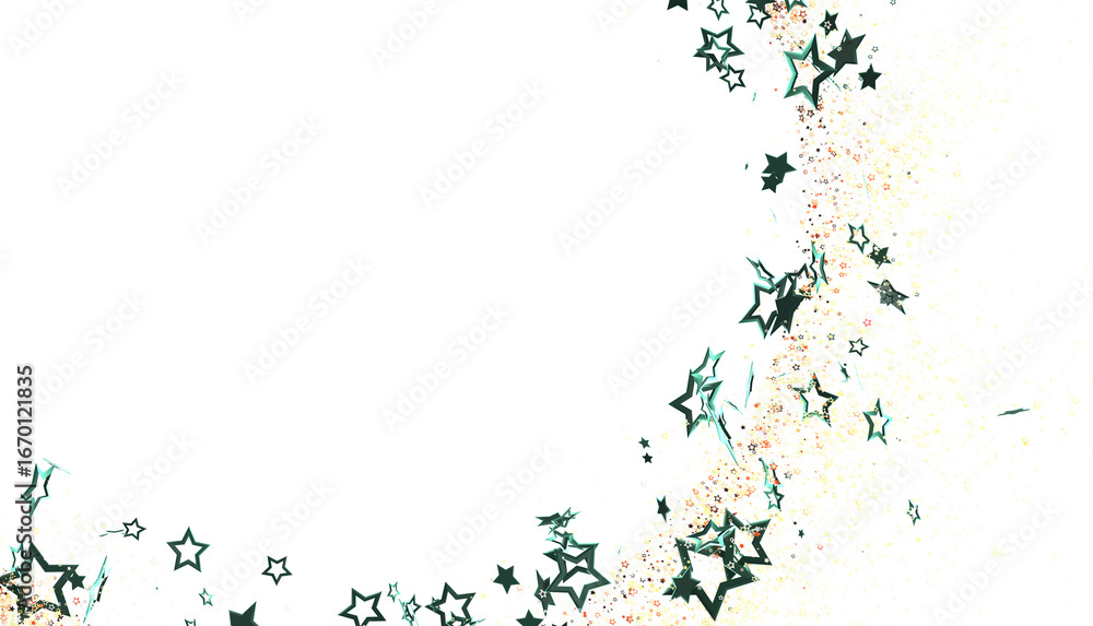 Fototapeta premium Beautiful design with teal stars scattered on a white background. Perfect for invitations, cards, and more.