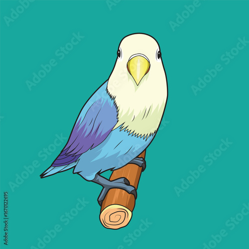 blue cartoon lovebird vector
