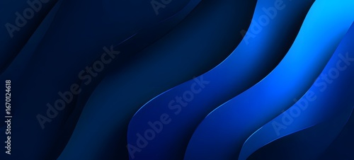 Blue background with a very dark blue gradient, featuring very soft curves and shapes. 