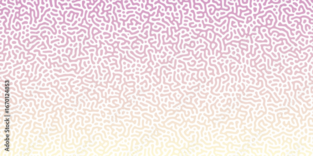 Fototapeta premium Abstract Reaction-diffusion Turing pattern natural texture purple and white gradient color scheme. Linear design with biological algorithm psychedelic background. Reaction-diffusion or truing patter 