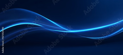 Blue, glowing, wavy lines on a dark blue background