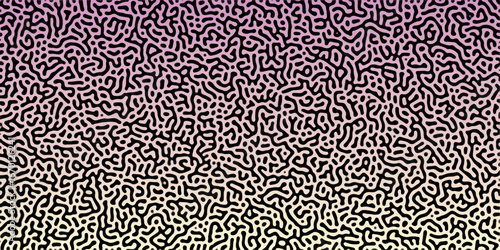 Abstract Reaction-diffusion Turing pattern natural texture white and pink gradient color scheme. Linear design with biological algorithm psychedelic background. Reaction-diffusion or truing patter