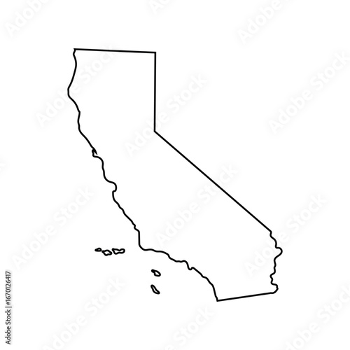 California map on white background vector
