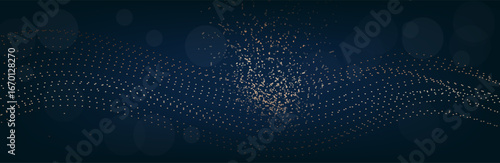 Abstract Music background. Big Data Particle Flow Visualisation chemical industry. Science infographic futuristic illustration. Sound wave. Premium background design with mocha mousse sound wave